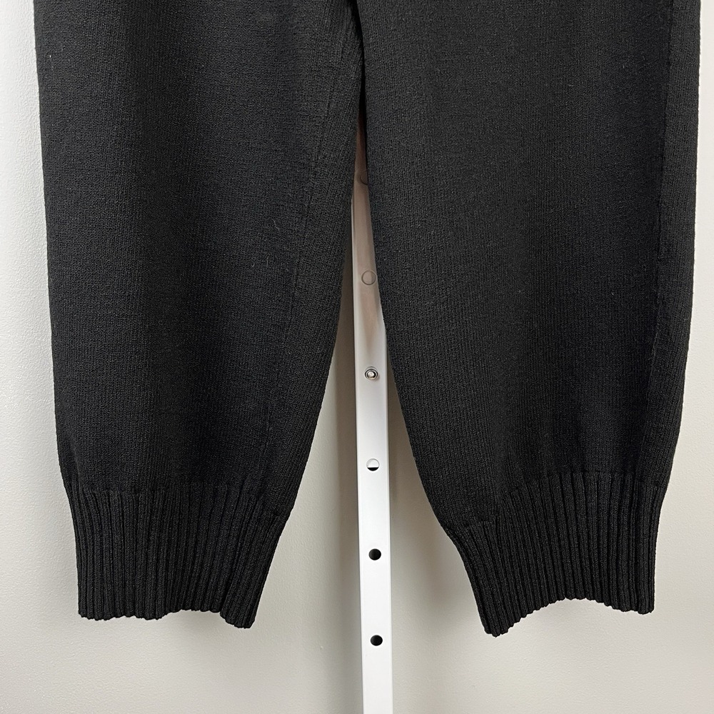 Vintage Dia Black Knit Pants Womens Large Pull On Ribbed Knit Ankle Cuffs - Picture 4 of 6